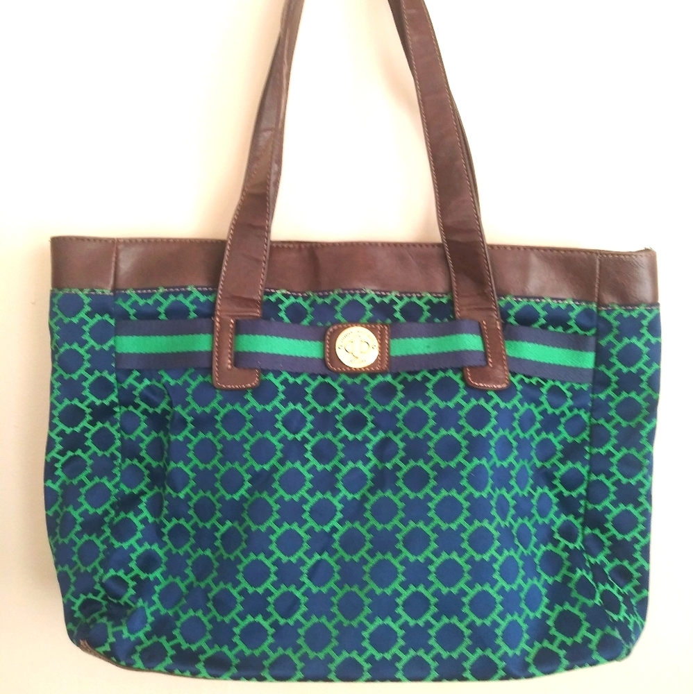 Tommy Hilfiger blue and green tote